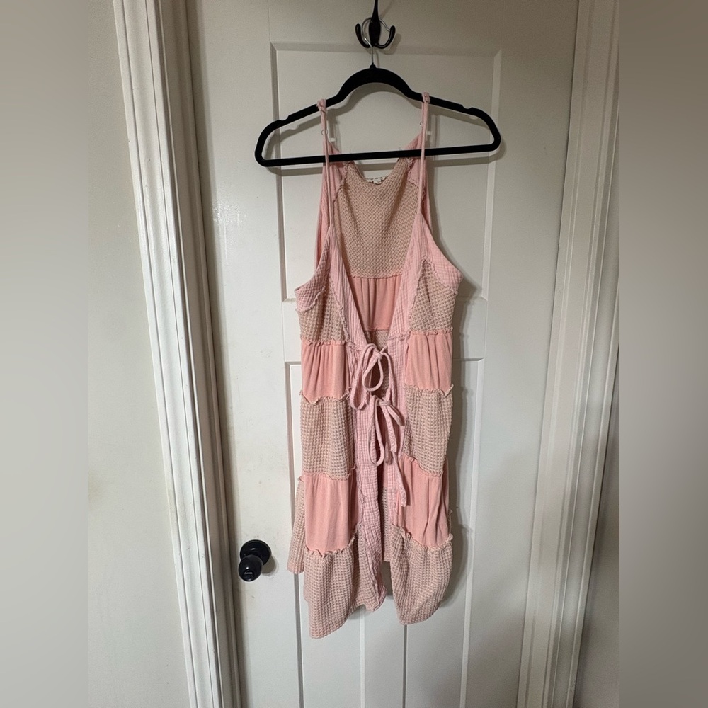 POL Peach Tiered Vest with Ties